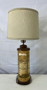 (1) Vintage Nautical &ldquo;The Charles W. Morgan&rdquo; Ship Table Lamp