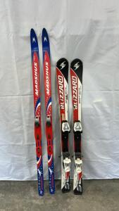 (1) Madshus Junior Series 627c Dino Cross-Country Skis (1) Blizzard GS Magnesium World Cup Skis