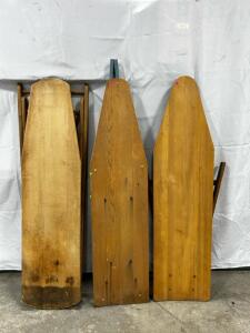 (3) Vintage Wooden Folding Ironing Boards