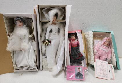 (1) Vintage 1989 Ashton Drake Elizabeth's Homecoming Baby Book Treasures (1) Vintage Patricia Rose Paradise Galleries Peggy Sue Bandstand Porcelain Doll (1) Ashton Drake Winter Romance Porcelain Bride Doll Sandra Bilotto (1) Ashton Drake Galleries Winters
