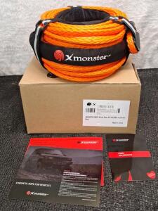(1) Xmonster HMPE Synthetic Winch Rope 3/8" x 90', For UTV/ATV Winch 16,200 lbs, Orange<br/>