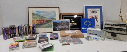 (1) HP Photosmart A536 Digital Photo Inkjet Color Printer (2) Val-U-Care Fall Prevention & Anti-Wandering Cordless Bed Alarm 10"x30" Pad (1) Sportsman's Folding Lock Knife w/ box - Stainless Steel 3" Blade (1) Vintage Rio Grande Rock Island Railroad Poste