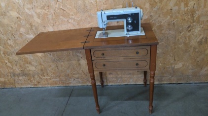 Vintage Sewing Machine & Table