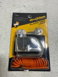 (1) Stockton Alarm Disc Lock -569266 Motorcycle Disc Brake Lock, 7MM 110dB w Pouch