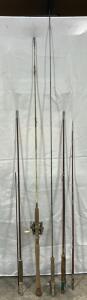 (1) 72&rdquo; Fly Fishing Rod And Reel (1) Vintage 5&rsquo;6&rdquo; Shakespeare Wonderrod W/ Penn Reel & More