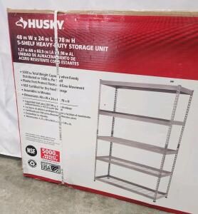 (2) 48"W X 24"L X 78"H Husky 5-Shelf Heavy Duty Storage Unit