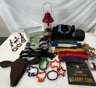 (1) Icon Camcorder Bag (10) Martial Arts Belts (3) Metal Musician Figures & More