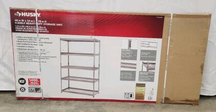 (2) 48"W X 24"L X 78"H Husky 5-Shelf Heavy Duty Storage Unit