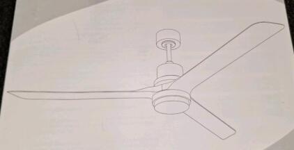 (1) 42" 3-Blade Celling Fan W/ Light, Black Finish