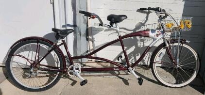 (Dark Red) 22" Jorker Tandem Double Seater Bike