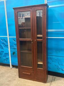 (1) Wooden Gun Cabinet- 72&rdquo;Hx30.5&rdquo;Wx10&rdquo;D