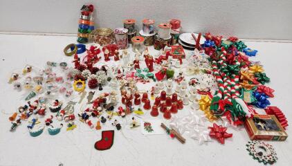 Assorted Seasonal Ornaments And Arts And Craft Supplies