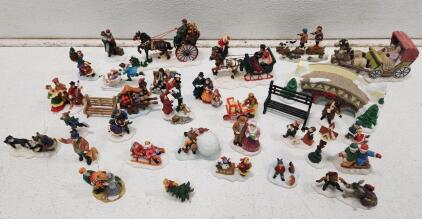 (34) Assorted O'Well, Dickens, And Department 56 Christmas Village Figurines