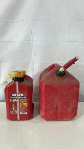 (1) 5 Gallon Gas Can (1) 2.5 No Spill Gallon Gas Can