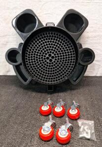 (1) Professional Bucket Dolly W/ Bucket Insert, 5 Gallon Rolling Car Wash Bucket Dolly W/ 5-Casters, 360&deg; Turning, Black