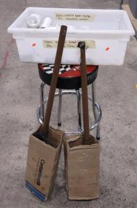 (1) Husky Tools Barstool 29inx13.5in (2) Motor Power Bed Attachments