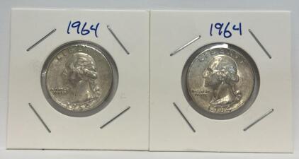 1964 Washington Quarter, D Mint Mark, 90% Silver