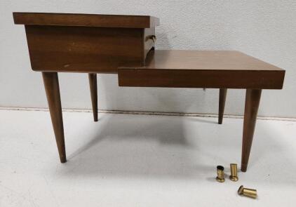 (1) 21"H X 19 1/2"W X 30 1/2"D Vintage Mersman Mid-Century Modern Two-Tier Step End Table