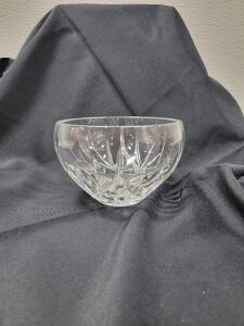 (1) Marquis by Waterford Crystal Bowl, 6" (1) 15&rdquo; Slovenian Lead Crystal Glass Centered Vase Extra Lg Diamond Cut Flared
