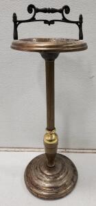 (1) 28 1/2" Vintage Brass Floor-Standing Ashtray