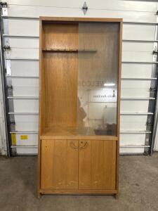 (1) Wooden Gun Cabinet With Glass Doors- 6ftx3ft
