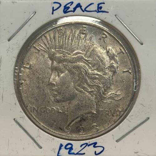1923 United States Peace Dollar Coin, Silver, Lady Liberty Design