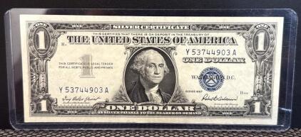 1957 U.S. One Dollar Silver Certificate, Serial Y 53744903 A