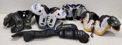 (1) Riddell Power Pro football shoulder pad (1) Adams ASP II Youth Football Shoulder Pads (1) Maverik Charger EKG Lacrosse Shoulder Pad And More