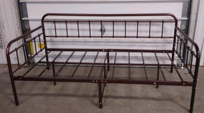 (1) 77&frac12;"L x 40"W x 35"H Twin Size Bronze-Metal-Day Bed/Bed Frame