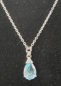 (1) Aquamarine Necklace, 18"