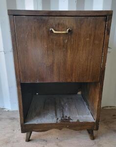 Mid-Century Drop Down Door Record Cabinet<br/>