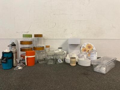 Storage Jars, Drink Carabiners, Egg Carton, Salad Spinner, Proctor Silex Nut Chopper (Works), And More
