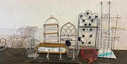 (2) Mirrors, (1) Coffee Pod Organizer, Metal Baskets, And More