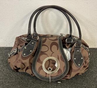 (1) Coach Signature Fabric Shoulder Bag- Authentication Unavailable
