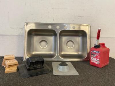 2 Sink Neptune Sink, 1 Gallon Gasoline, (2) Air Vents, (9) 3 1/2&rdquo; Wood Rosettes