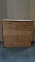 10 Drawer Natural Wood Chest