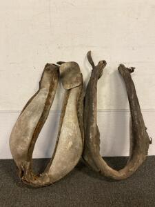 (2) Vintage Leather Horse Hames