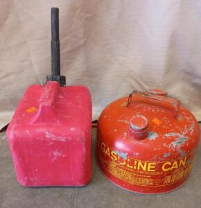 2 Gallon Gas Jug, 2 1/4 Gallon Vintage Metal Gas Jug