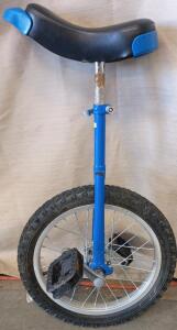Blue Unicycle With a 16" Wheel