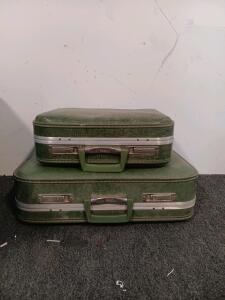 (2) Matching Suitcases, Radio Receiver, Pillows And More