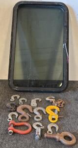 RV Window & (10) Steel Hooks