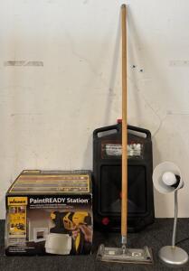 Wagner PaintREADY Station, Pittsburgh Waste Oil Storage Container, Pole Sander, & Desk Lamp