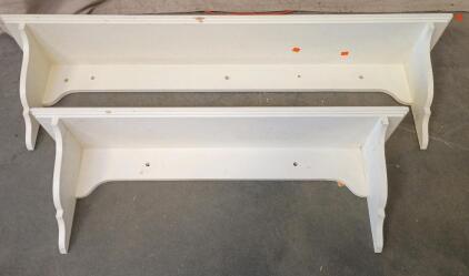 (2) Pottery Barn Aubrey Single Wall Shelf 48"x12"x9", 36"x12"x9"