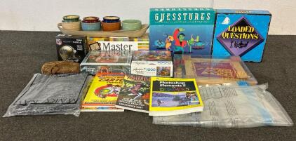 (3) Board Games, Planting Pots, Drawing Books, And More