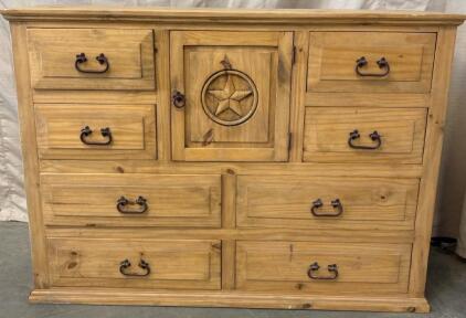 Rustic Wood Dresser H 3&rsquo; 3&rdquo; W 4&rsquo; 6&rdquo; L 1&rsquo; 4&rdquo;