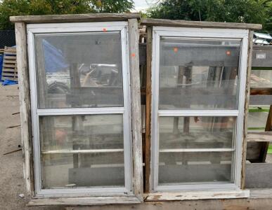 Double-Hung Wood Frame Window, 60"x30", Sliding, White Frame