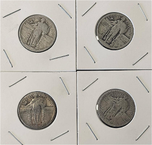 (4) Standing Liberty Quarter Dollar - 90% Silver