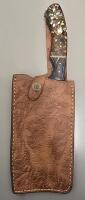 Damascus Custom Cleaver W/ Leather Sheath *New* - 4