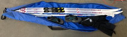 Fischer Summit Crown Kids Skis, Nordic Ski Poles, And Alpina Ski Shoes