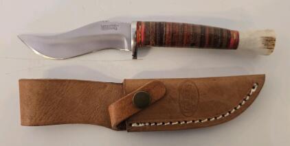 Marbles Outdoor Knives Curved Hunting Knife W/ Leather Sheath